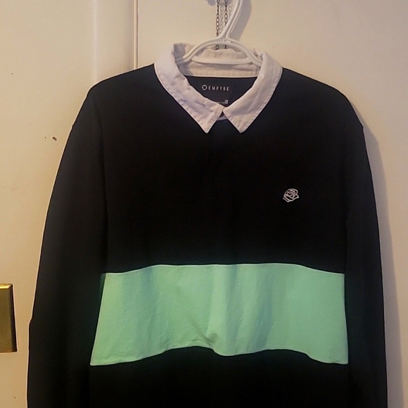 Mens polo shirt by empyre size XL color black turquoise white - Picture 3 of 11